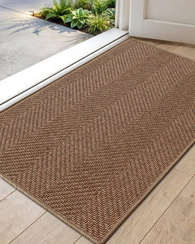 Color&Geometry ultra-thin door mat fold for easy door clearance and stylish entry.