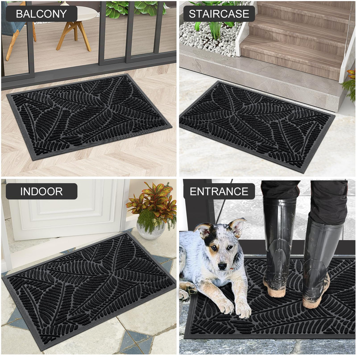 Colorxy dirt-absorbent top captures moisture, helping entryways stay dry after rain.