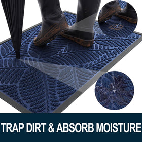 Colorxy doormat with non-slip rubber edge detail for stable entryway.