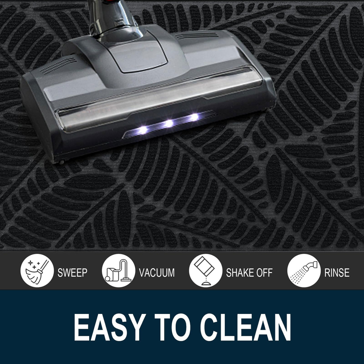 Colorxy low-profile 0.20-inch mat glides under doors without jamming.