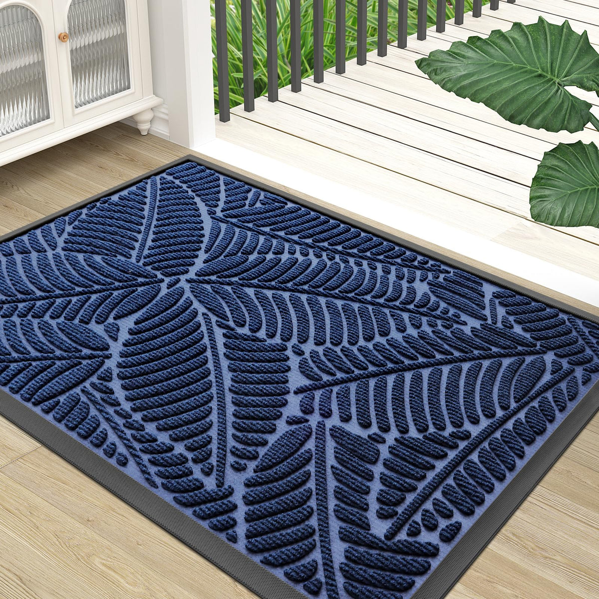Colorxy waterproof doormat front view showing absorbent surface for dirt and moisture.