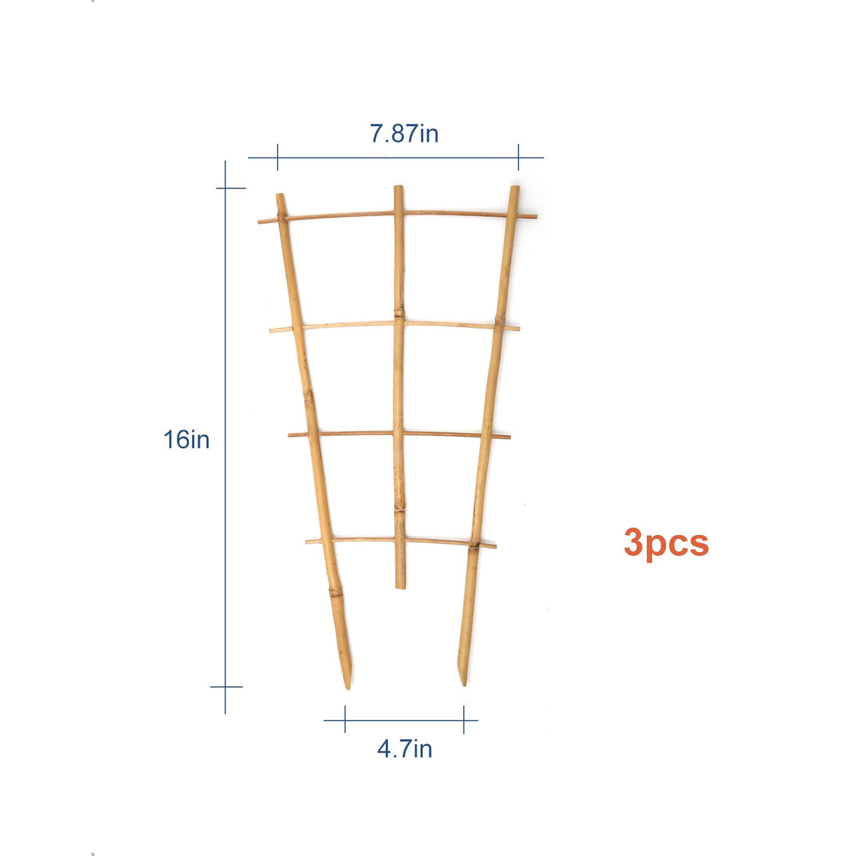 Durable 16-inch fan trellis supports vines and orchids indoors.