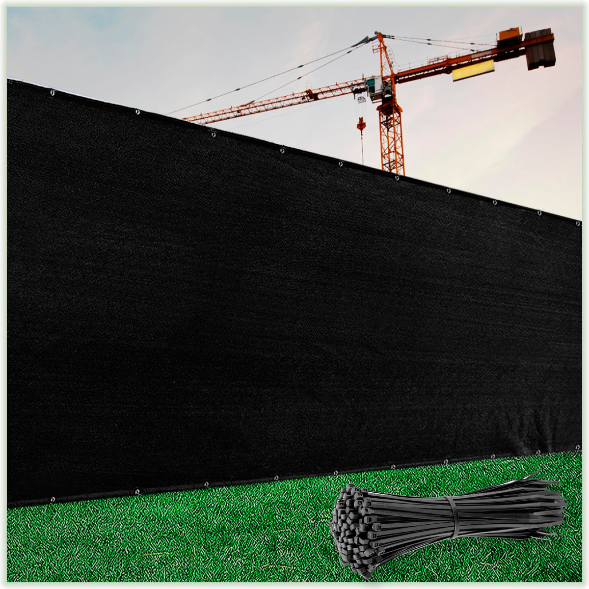 ColourTree 6' x 50' black fence screen for private outdoor spaces
