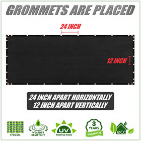 ColourTree privacy screen features reinforced grommets and binding for wind resilience.