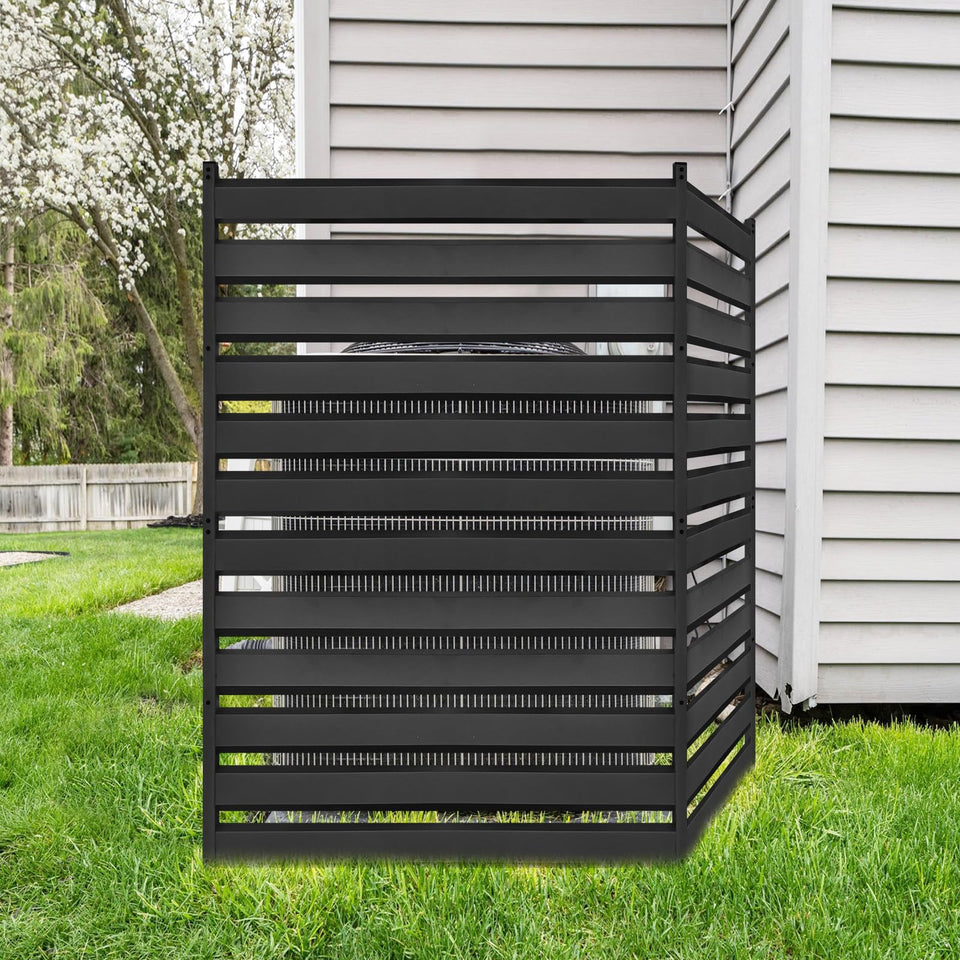COLRASN 2-panel fence screen hides outdoor AC unit for cleaner curb appeal.