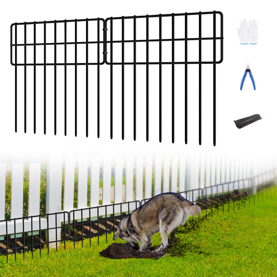 COLRASN no-dig fence panel close-up, showcasing sturdy rustproof construction for garden borders.