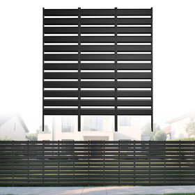 COLRASN privacy screen panels surrounding an outdoor unit for concealment and airflow