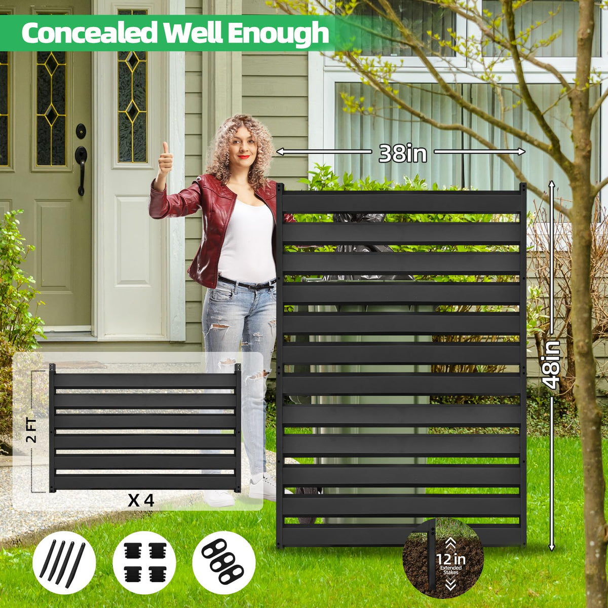 COLRASN trash-can privacy screen blocks sightlines and adds organization.