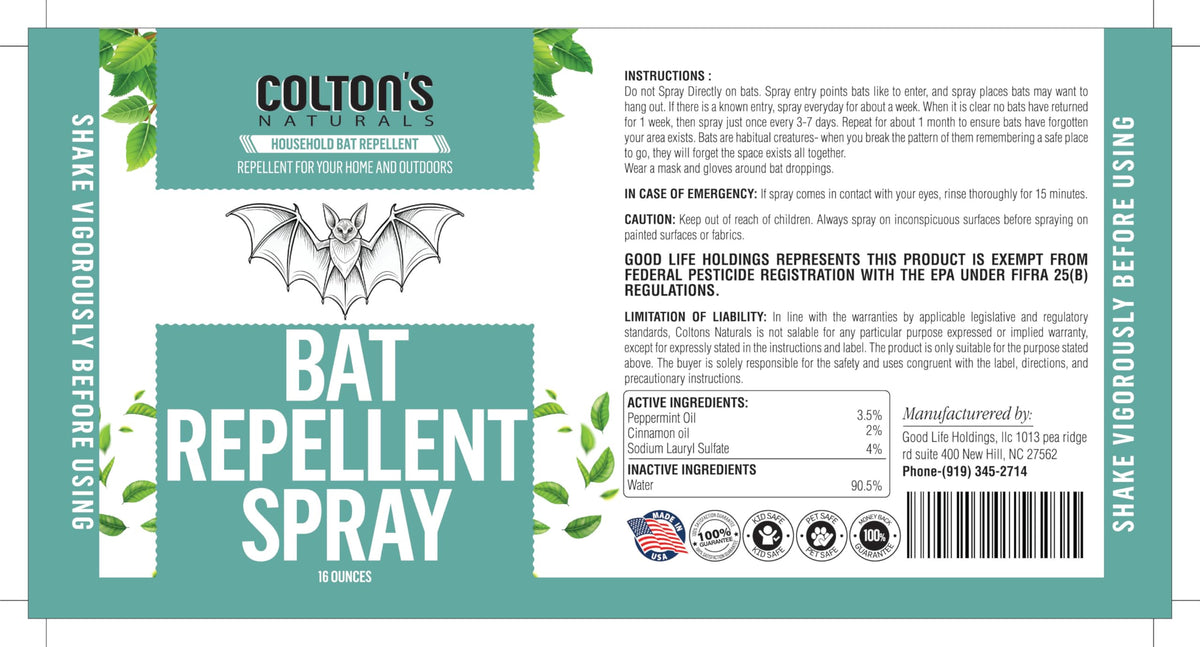 Colton's Naturals Bat Deterrent in attic helps prevent interior nesting