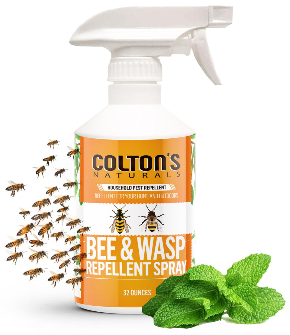 Colton's Naturals bee and wasp spray bottle for safe outdoor pest control.