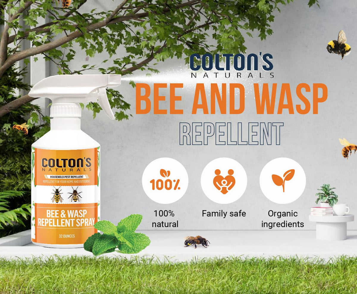 Natural cinnamon and peppermint scent helps repel stinging insects near entryways.
