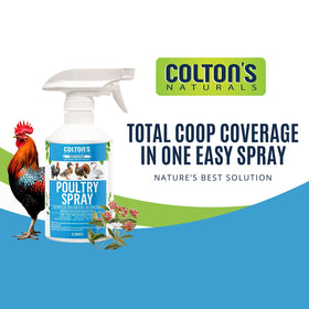 Fresh natural scent from Colton’s Naturals leaves coops smelling pleasant.