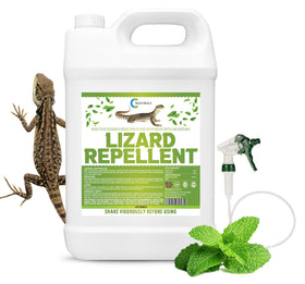 Colton's Naturals lizard deterrent bottle close-up highlighting a natural peppermint formula for reptile-free spaces.