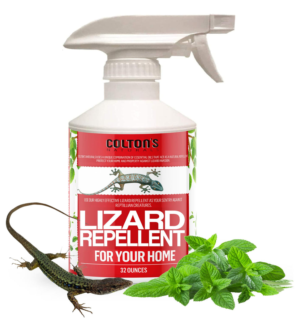 Colton's Naturals Lizard Repellent bottle pour for easy, mess-free application.