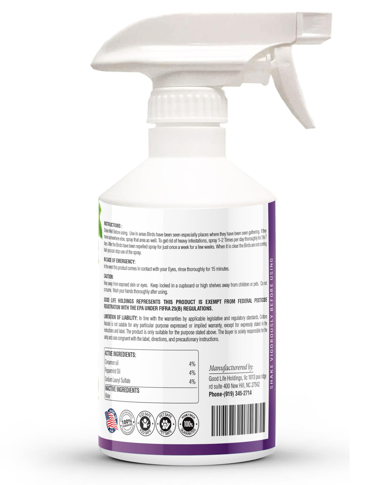Colton's Naturals ready-to-use bottle offers quick reapplication after rain.