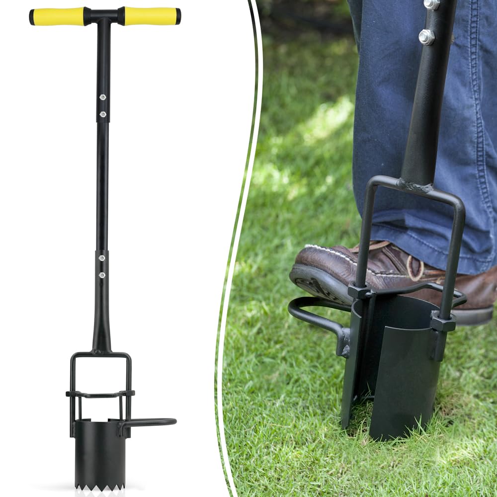 Colwelt long-handle bulb planter eases digging while standing