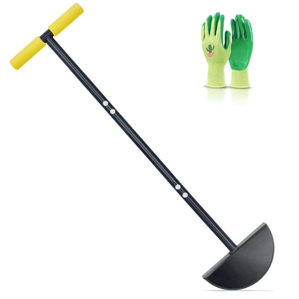 Colwelt Half Moon Edger 38-inch ergonomic handle for comfortable standing edging.