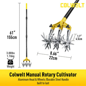 Colwelt aeration action showing soil channels formed by tines