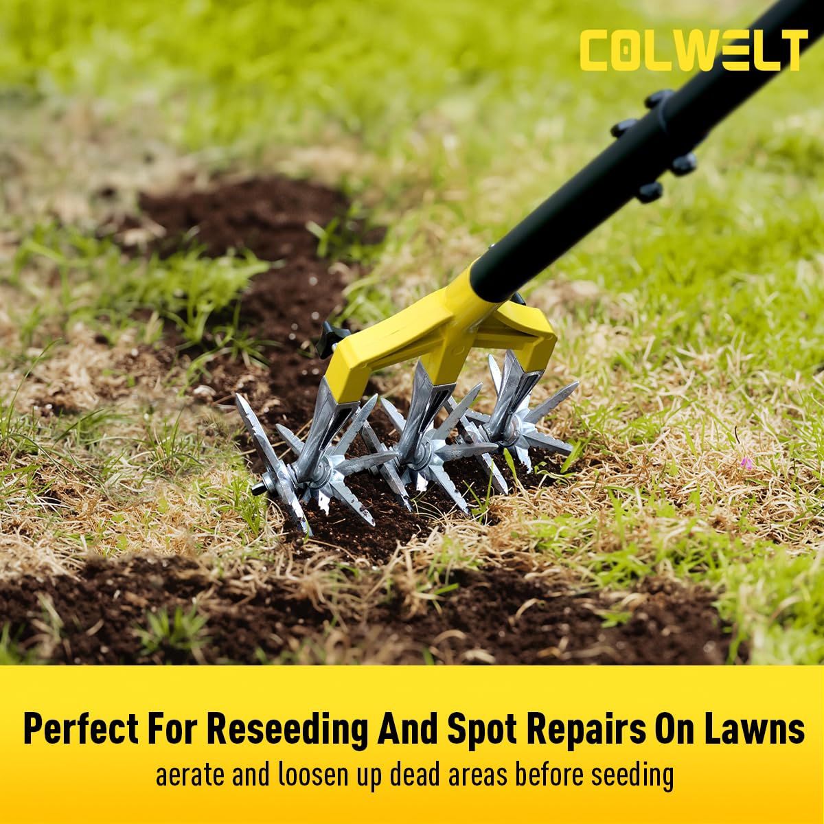 Colwelt cultivator in action for weed disruption between plants