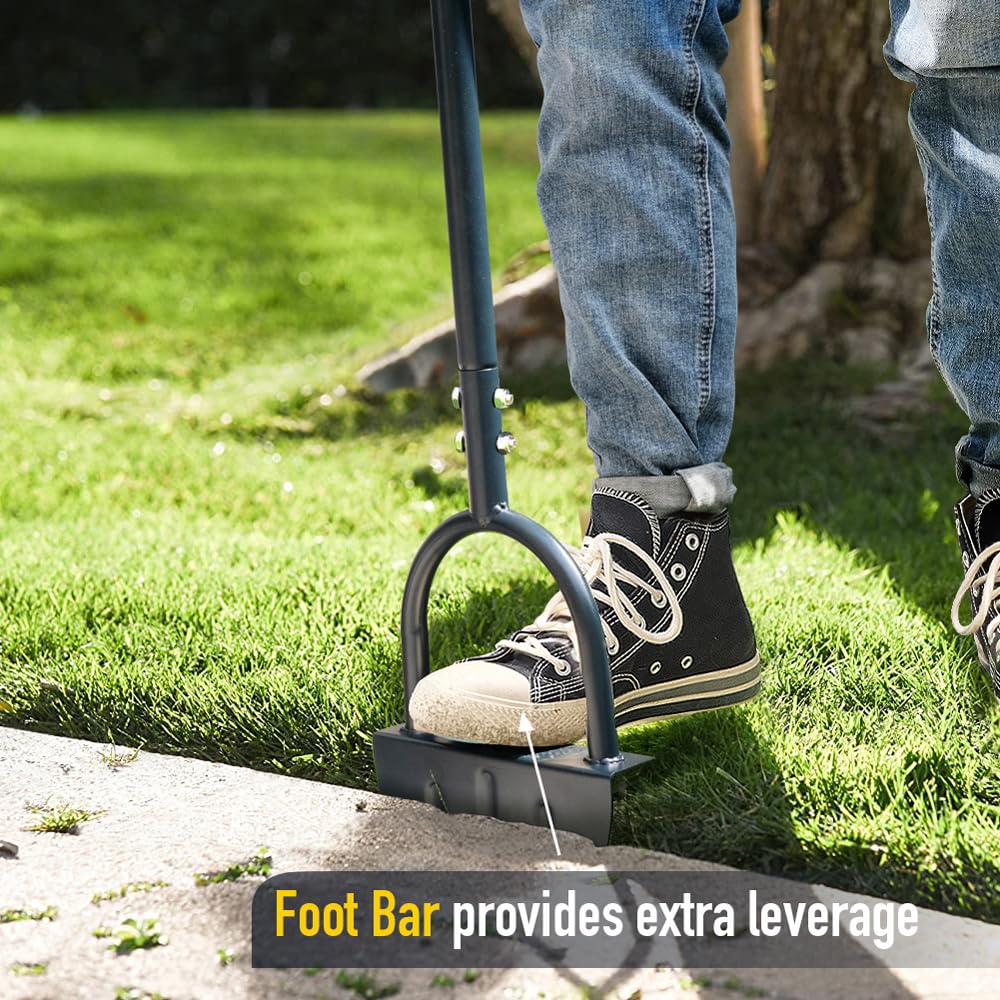 Colwelt Saw-Tooth Edger foot platform provides stable footing for safer edging.
