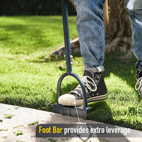 Colwelt Saw-Tooth Edger foot platform provides stable footing for safer edging.