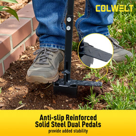 Colwelt tool with serrated teeth cutting through tough soil