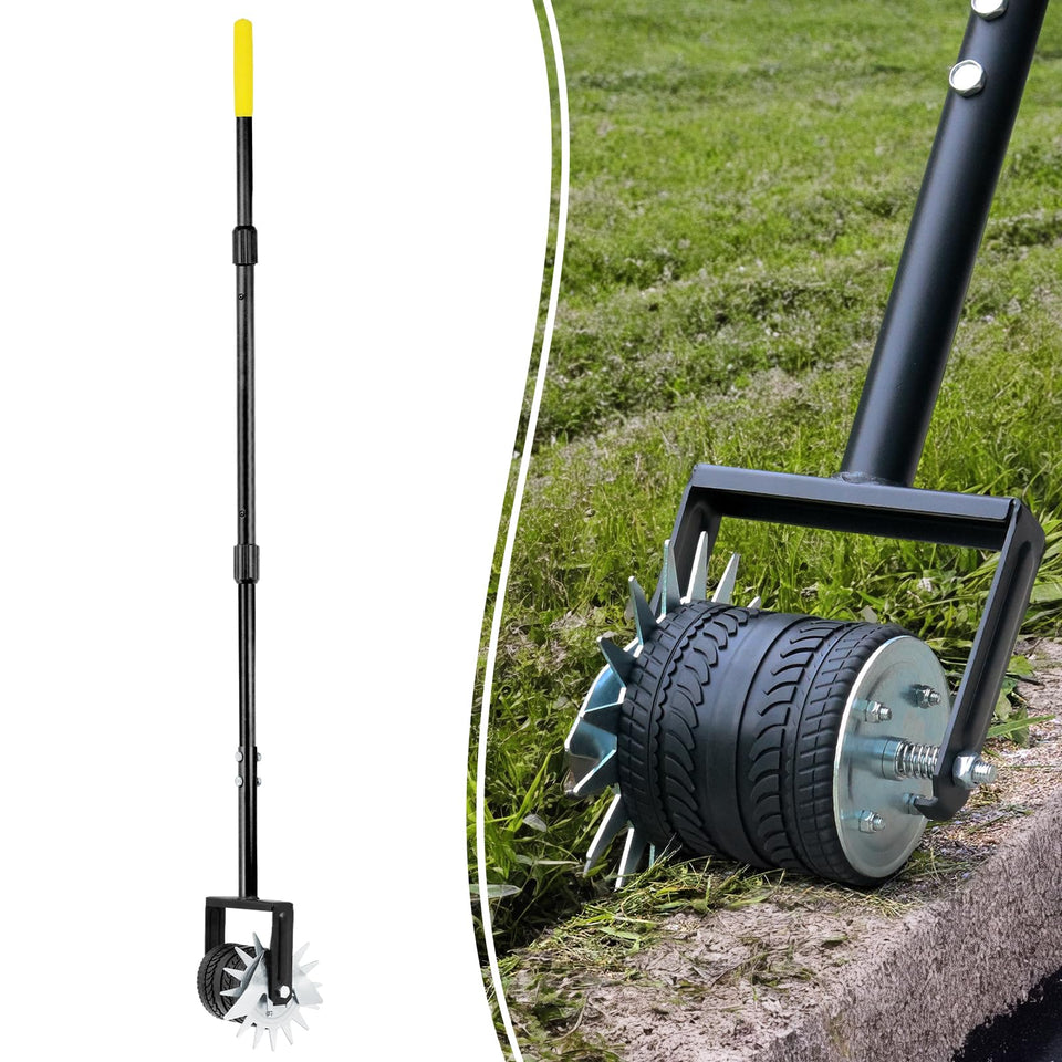 Colwelt wheel rotary edger 59in side view for precise lawn edging along borders.