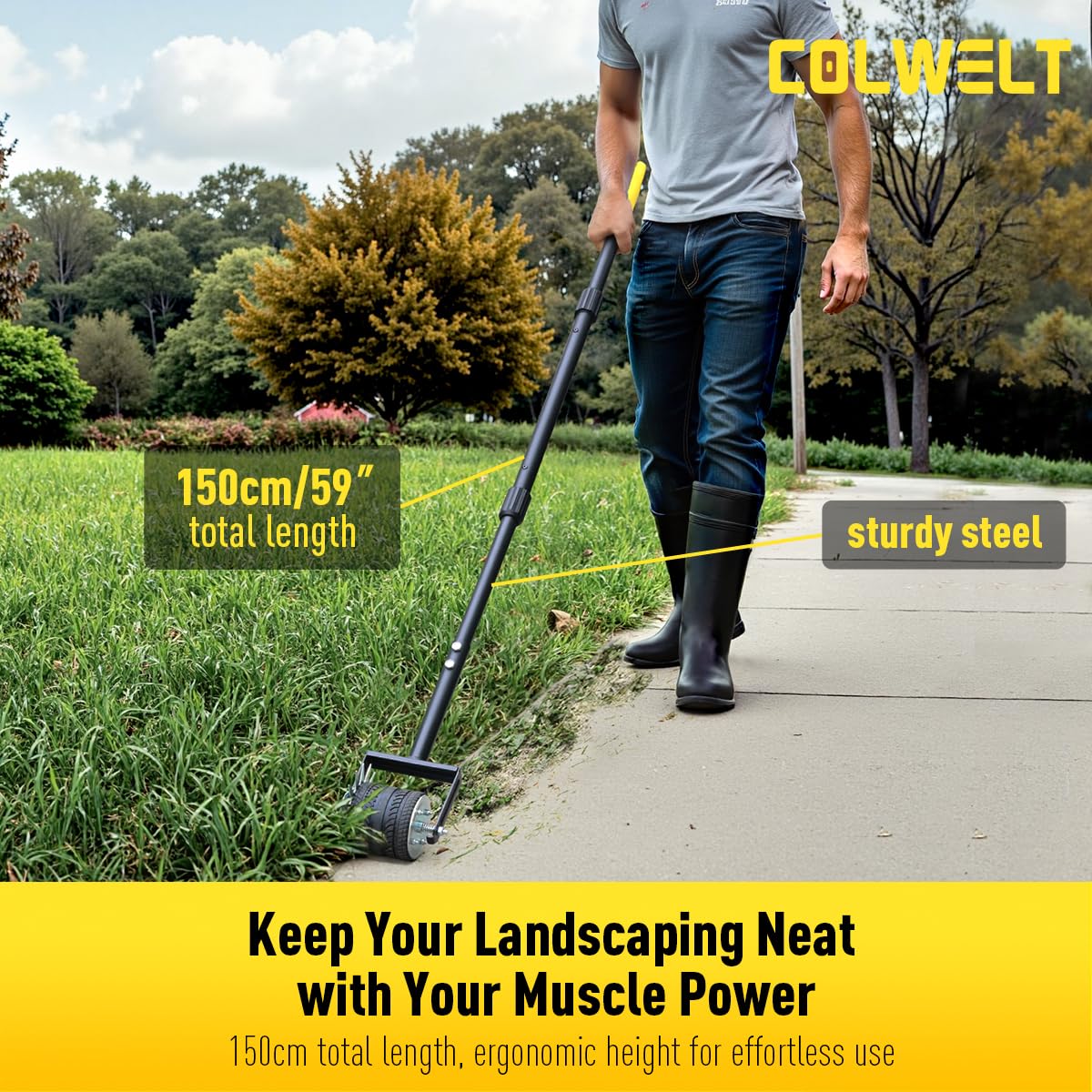 Colwelt edger kit with fixings shows ready-to-assemble setup.