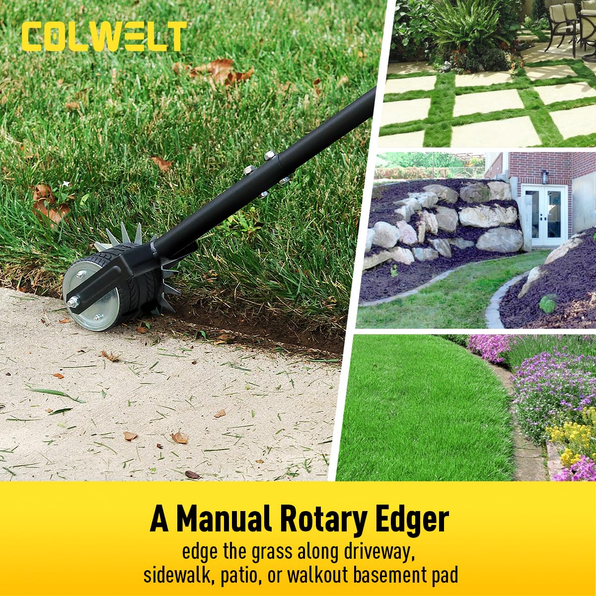 Colwelt edge along sidewalk demonstrates crisp boundary lines with minimal effort.