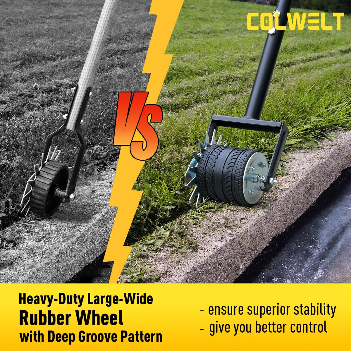 Colwelt reinforced bracket supports durability for long-lasting edging tasks.