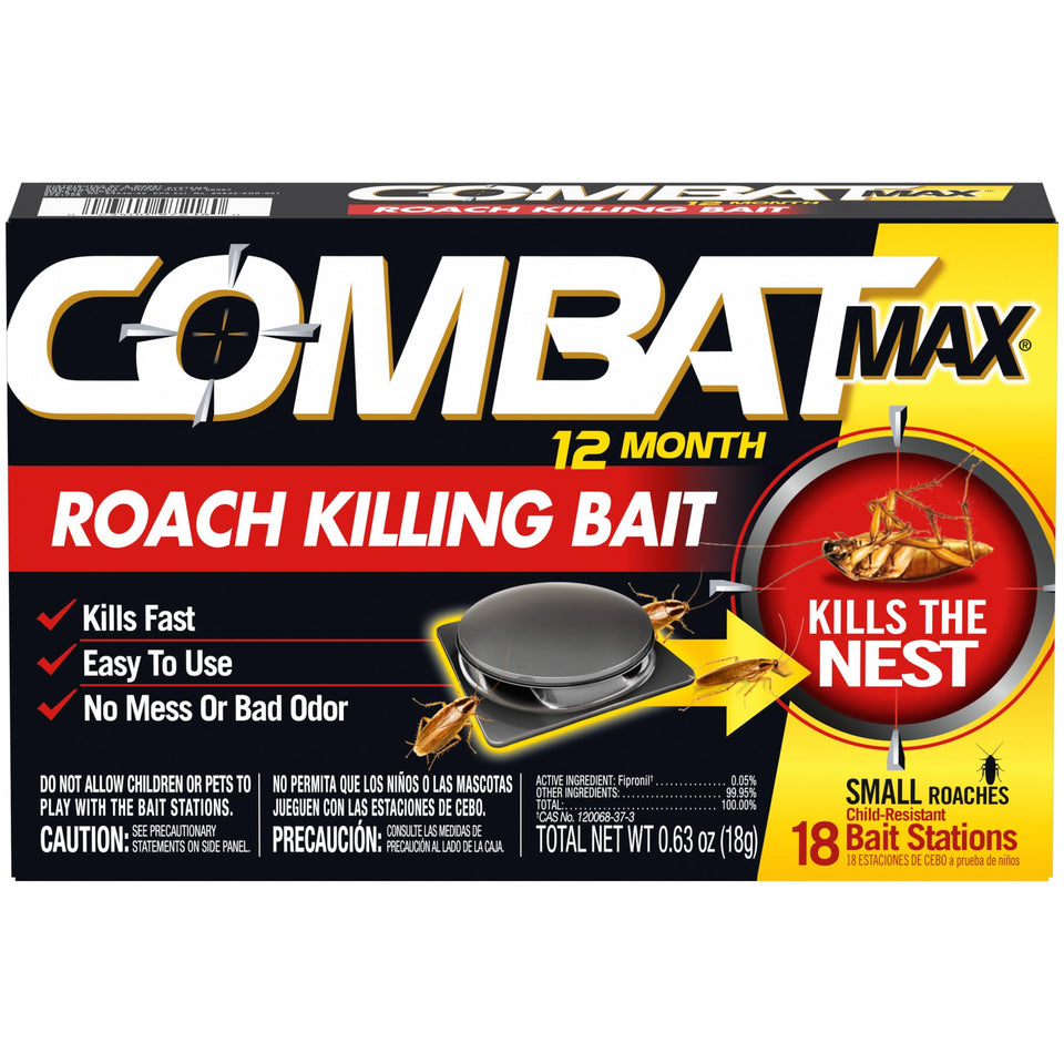 Combat Max 12 Month roach bait station for quick kill and lasting protection