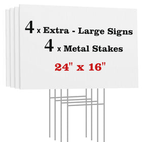 ComboJoy blank yard sign 24x16 for outdoor display and clear messaging