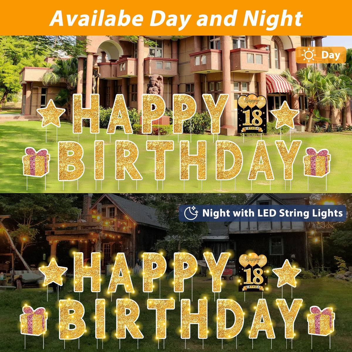 ComboJoy decorative birthday signs add color to lawn decor.