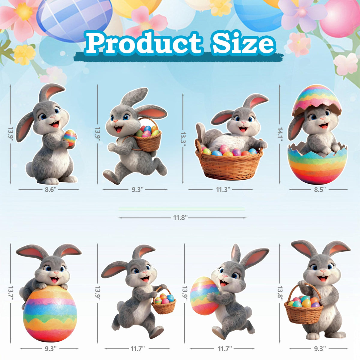 ComboJoy Easter yard sign bunny 2 helps create a festive walkway with durable, rainproof design.
