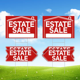 ComboJoy estate sale signs six-pack ready for multiple showings.