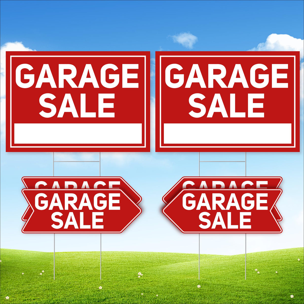ComboJoy foldable 24x16 garage sale sign in bright colors for clear visibility.
