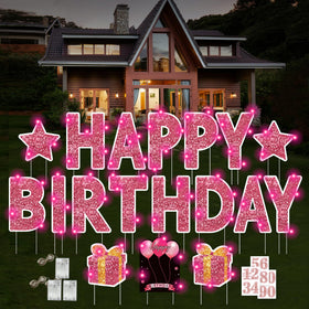 ComboJoy happy birthday sign letters create a bold yard display for celebrations.