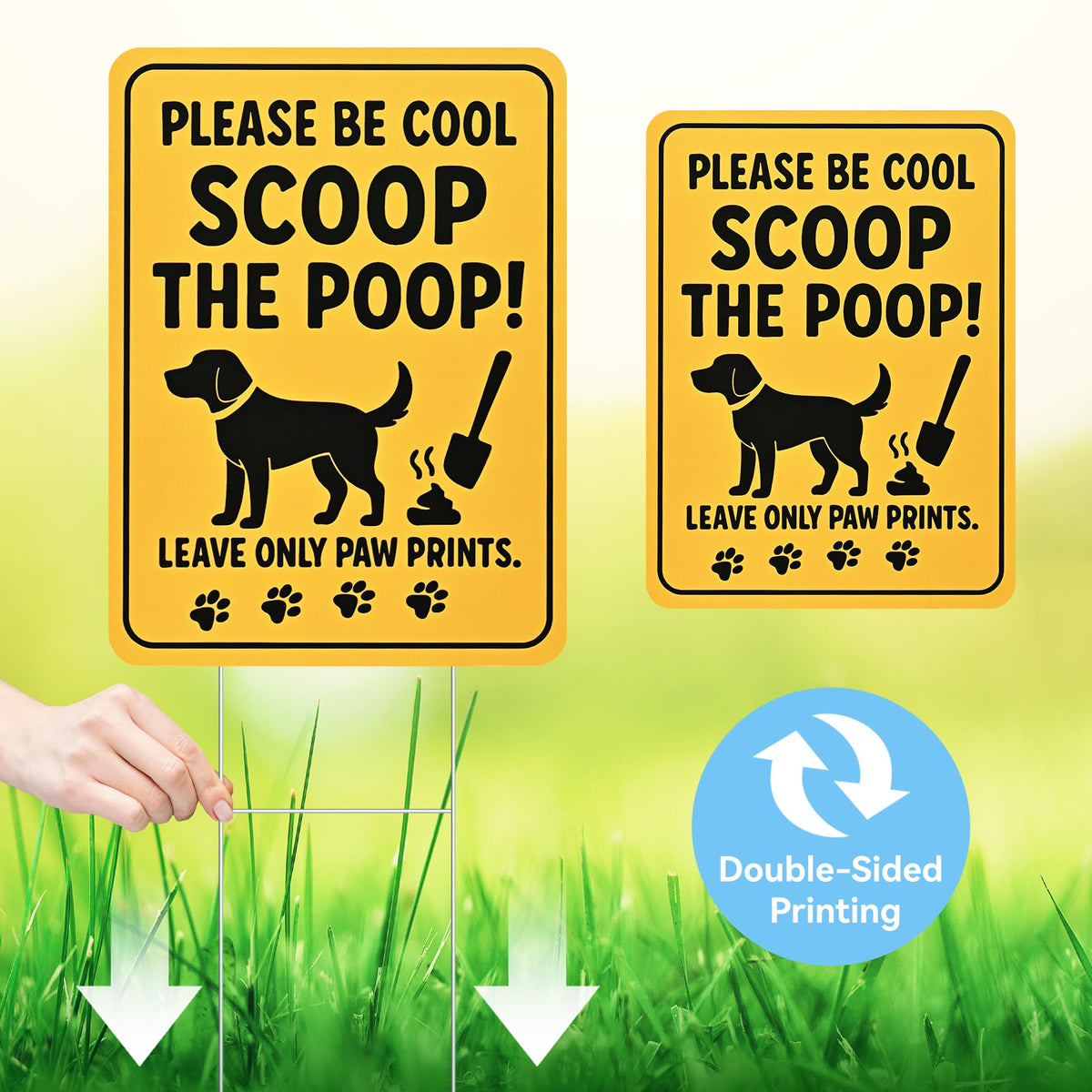 CombJoy No Dog Poop Sign with glossy UV coating resists fading in sun.