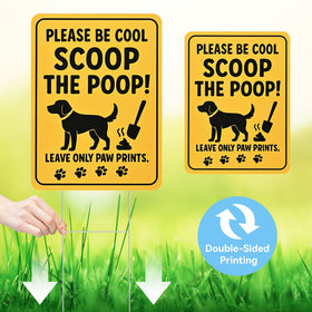 CombJoy No Dog Poop Sign with glossy UV coating resists fading in sun.