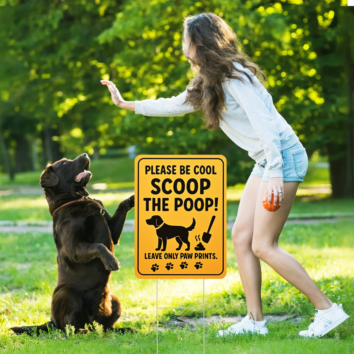 CombJoy No Dog Poop Sign ideal for parks and lawns in real use.