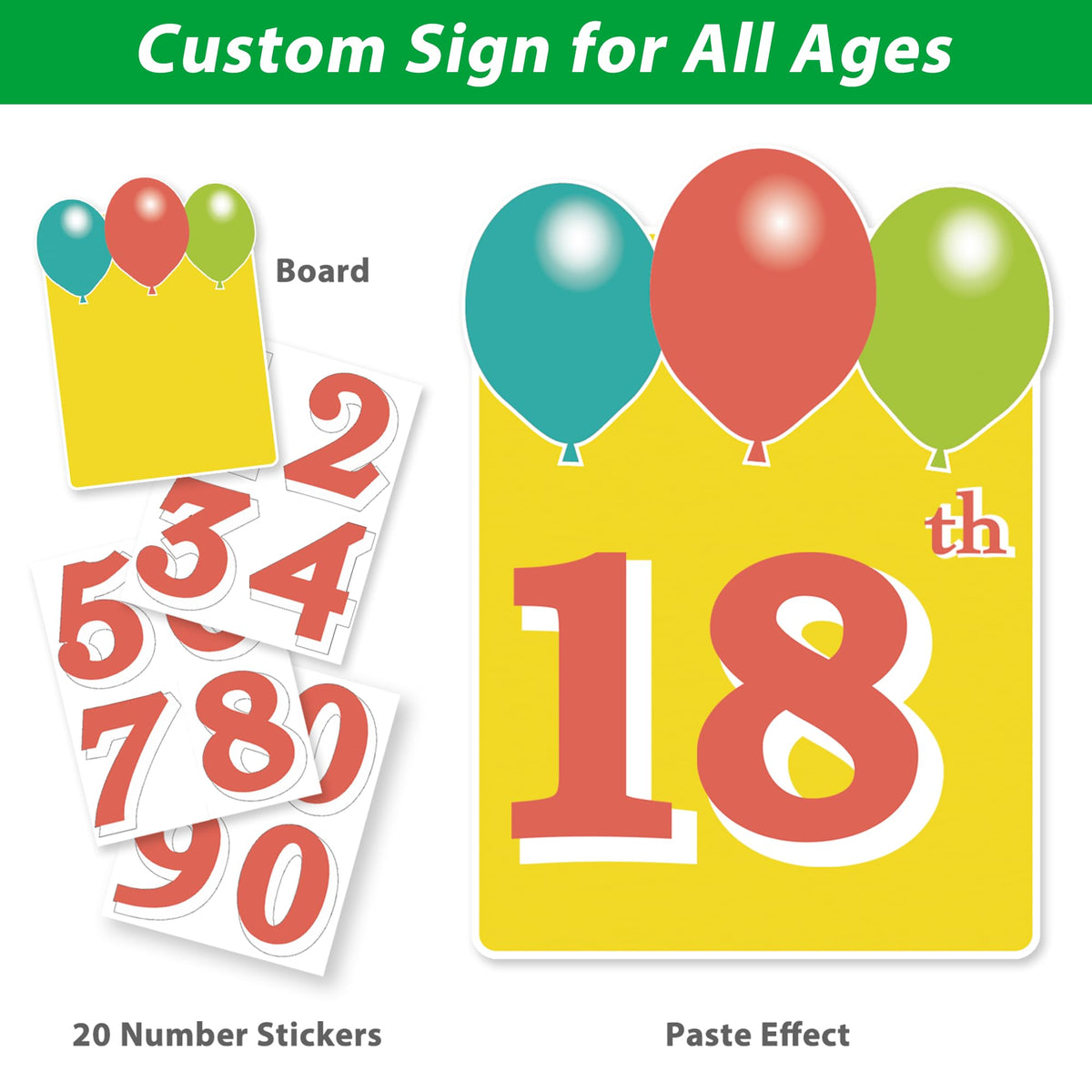 ComboJoy number stickers 0-9 for customizable age personalization.