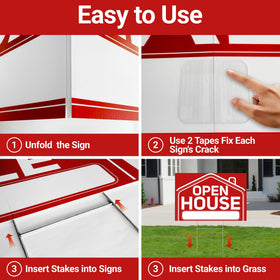 ComboJoy open house sign 17x12 front view with stake for targeted yard signage
