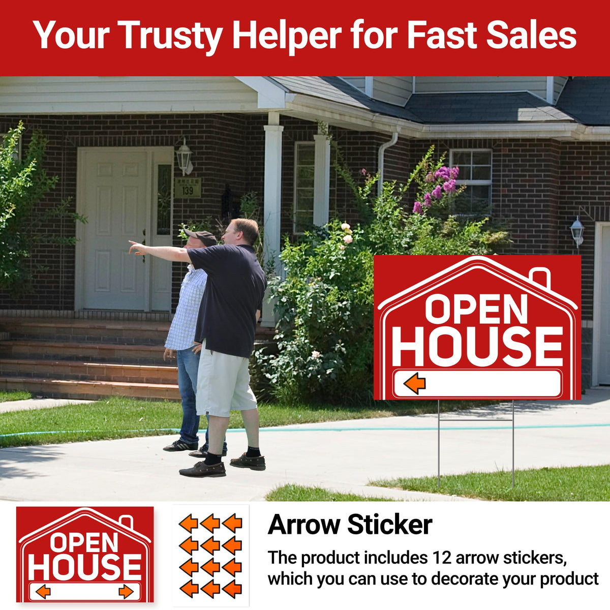 ComboJoy open house sign double-sided printing for visibility from both directions