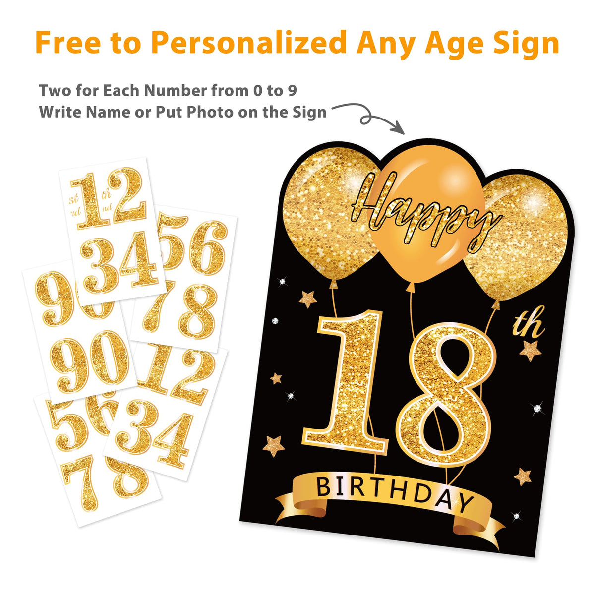 ComboJoy personalized age sign customizable for any birthday.