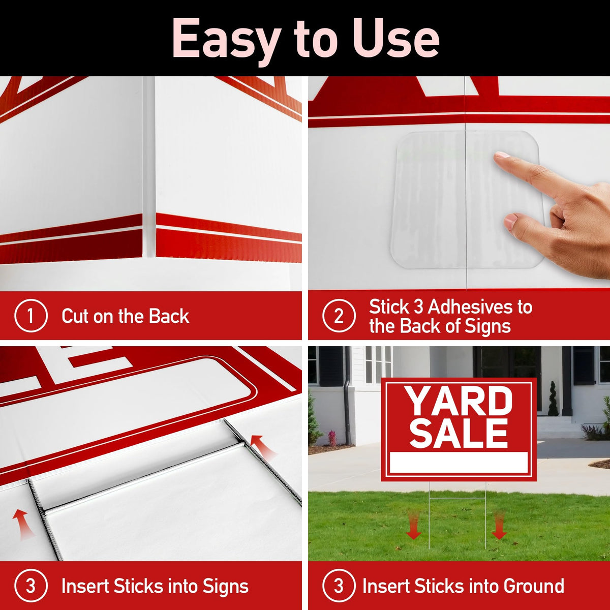 ComboJoy fiber stakes keep signs secure even in breezy conditions.