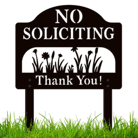 ComboJoy no-soliciting sign with outdoor stake boosts yard visibility and deterrence.