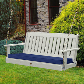 Comcaver boxed-piping-edge cushion navy 48x18-3 keeps shape.
