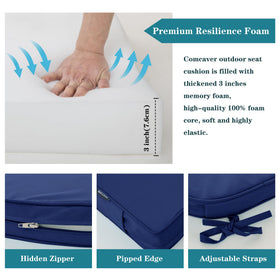 Comcaver memory foam cushion, 3-inch thickness, for ergonomic comfort.
