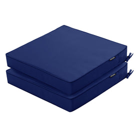 Comcaver navy 19x19 outdoor chair cushion set of 2 for all-weather comfort