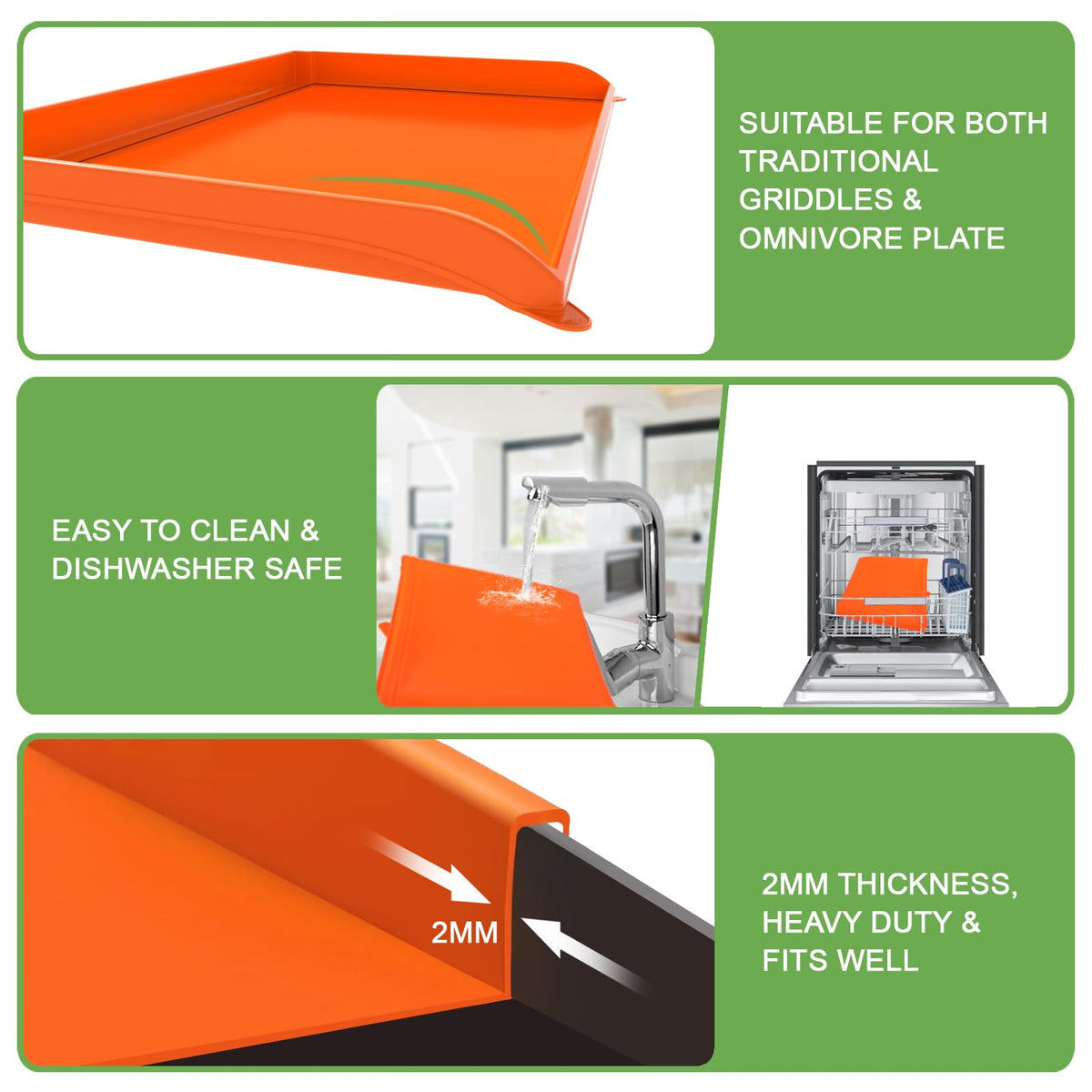 Comfamoli high-heat silicone mat withstands up to 450°F